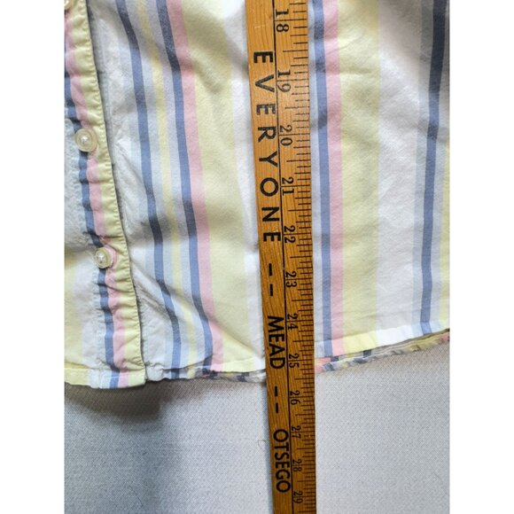 Christopher & Banks Womens Button Up Shirt Short Sleeve Size S Multicolor Stripe - Picture 8 of 12